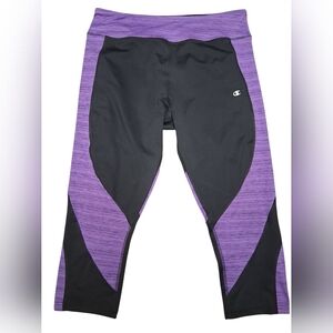 Champion Purple And Black Leggings EUC Size XXL